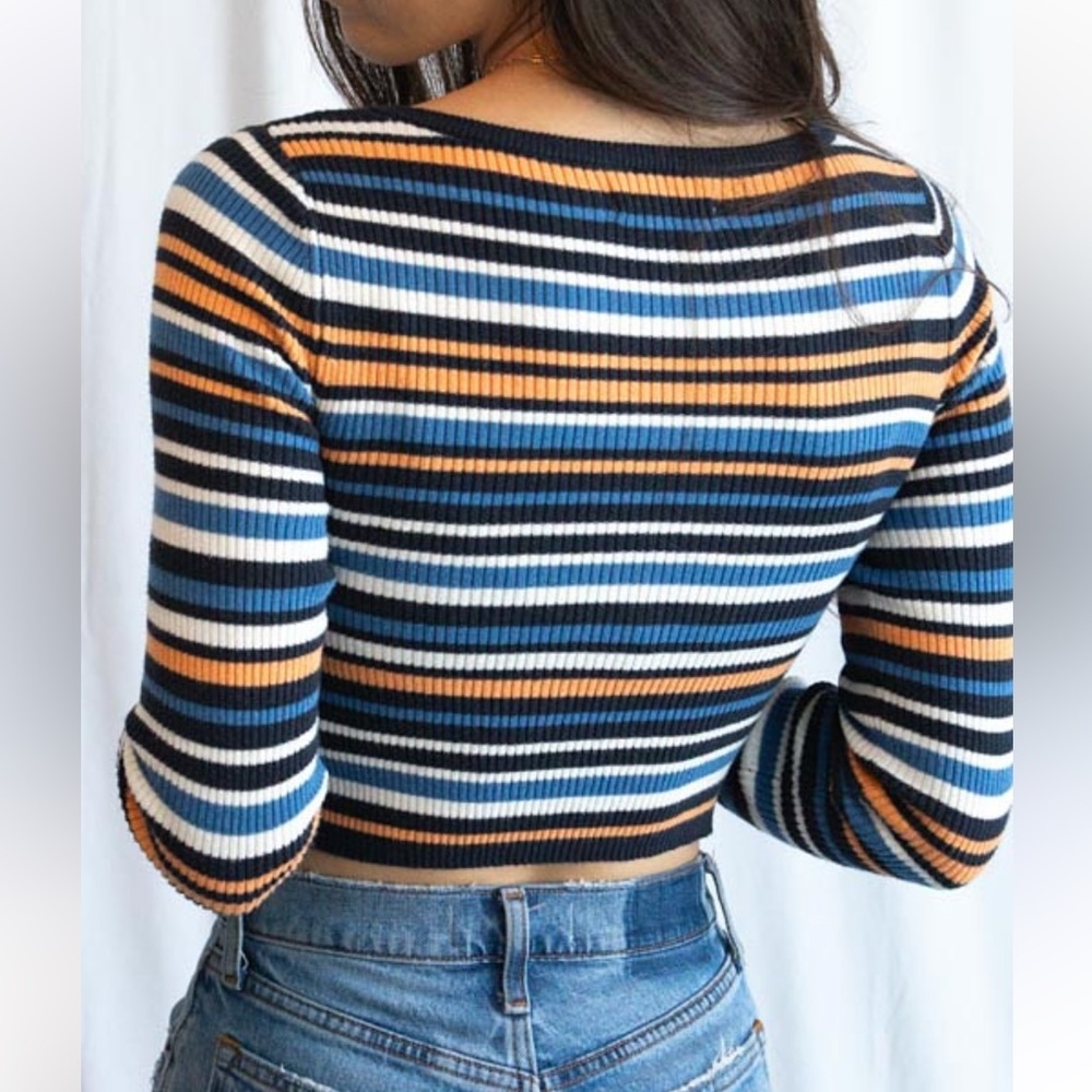 American Eagle Ribbed Cropped Henley - Picture 6 of 7